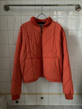 Load image into Gallery viewer, 1990s Armani Cropped Quilted Chevron Iridescent Orange Bomber Jacket - Size L