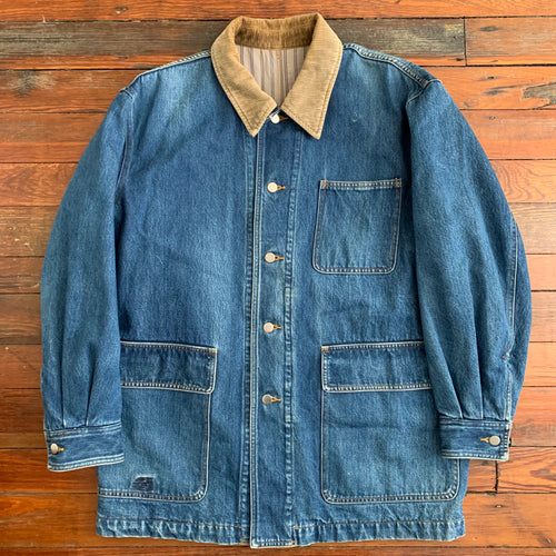 1980s CDGH Extended Heavy Denim Chore Jacket - Size L