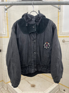 1980s Armani Padded Cropped Hooded Bomber - Size M