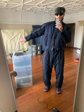 Load image into Gallery viewer, 1980s Armani Heavy Navy Cotton Cropped Bomber with Black Contrast Trim Detailing - Size XL
