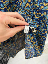 Load image into Gallery viewer, 1980s Katharine Hamnett Oversized Blue Graphic Cargo Pocket Shirt - Size OS