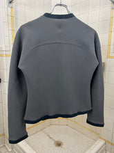 Load image into Gallery viewer, 2000s Mandarina Duck Slate Grey Cropped Contemporary Textured Zipper Cardigan - Size XS