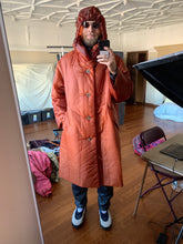 Load image into Gallery viewer, aw1994 Issey Miyake Translucent Burnt Orange Oversize Long Coat with Packable Hood - Size L