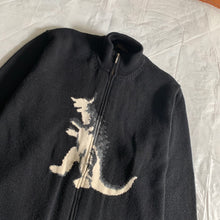 Load image into Gallery viewer, 1990s Yohji Yamamoto Black Godzilla Zipper Sweater - Size M