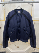 Load image into Gallery viewer, 1980s Armani Padded Navy Cropped Bomber with Black Contrast Trim Detailing - Size L