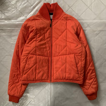 Load image into Gallery viewer, 1990s Armani Cropped Quilted Chevron Iridescent Orange Bomber Jacket - Size L