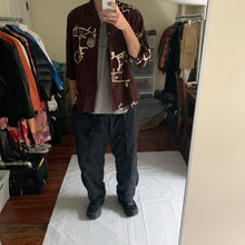 Load image into Gallery viewer, 1990s CDGH Hand Dyed Tribal Characters Maroon Shirt - Size L
