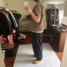 Load image into Gallery viewer, 1980s Issey Miyake Beige and Grey Stripe Short Sleeve - Size L