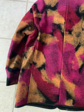 Load image into Gallery viewer, aw1997 Issey Miyake Wool Vibrant Camo Blazer with Leather Trim - Size L