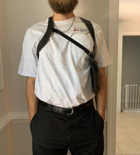 Load image into Gallery viewer, ss2005 Issey Miyake Black Leather Body Holster Bag - Size OS