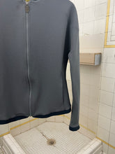 Load image into Gallery viewer, 2000s Mandarina Duck Slate Grey Cropped Contemporary Textured Zipper Cardigan - Size XS