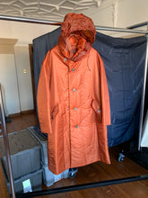 Load image into Gallery viewer, aw1994 Issey Miyake Translucent Burnt Orange Oversize Long Coat with Packable Hood - Size L