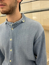 Load image into Gallery viewer, 1980s Marithe Francois Girbaud x Closed Textured Chambray Shirt with Buttoned Mandarin Collar - Size M