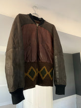 Load image into Gallery viewer, 1990s Armani Cropped Leather Bomber Jacket with Exaggerated Ribbing Hem - Size M