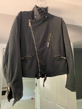 Load image into Gallery viewer, 1990s Armani Faded Grey Cotton Biker Jacket - Size M