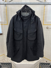 Load image into Gallery viewer, Late 1990s Mandarina Duck Thick Wool M65 Jacket with Black Nylon Hood - Size L
