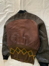 Load image into Gallery viewer, 1990s Armani Cropped Leather Bomber Jacket with Exaggerated Ribbing Hem - Size M