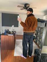 Load image into Gallery viewer, 1990s Armani Burnt Orange Corduroy B-15 Bomber Jacket with Removable Fur Collar and Articulated Shoulder Gusset - Size XL