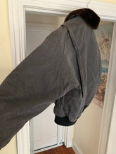 Load image into Gallery viewer, 1990s Armani Washed B-15 Bomber Jacket with Removable Fur Collar and Articulated Shoulder Gusset - Size XL