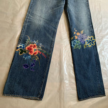 Load image into Gallery viewer, aw2002 Yohji Yamamoto Hand Painted Floral Denim - Size XL