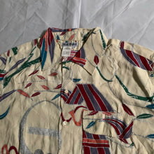 Load image into Gallery viewer, 1990s Armani Beige Graphic Rayon Shirt - Size L