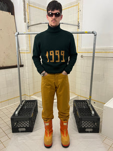 1980s Armani '1999' Chainstitched Turtleneck - Size M
