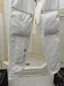 1980s Armani White Twill Flight Pants - Size XS