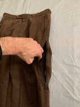 Load image into Gallery viewer, 1990s Armani Faded Mud Brown Trousers with Side Seam Zipper Pocket - Size L