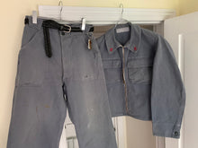 Load image into Gallery viewer, 1950s Vintage "Air France" Red Logo Embroidered Faded Mechanic Jacket - Size M