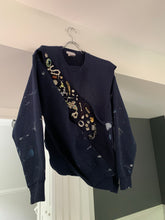 Load image into Gallery viewer, ss2021 Per Gotesson Slashed Vintage Paint Splattered Crewneck with Vintage Jewelry - Size S/M