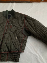 Load image into Gallery viewer, aw1992 Issey Miyake Forest Green Articulated Paneled Cropped Nylon Bomber - Size L