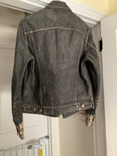Load image into Gallery viewer, 2000s Yohji Yamamoto Faded Denim Trucker Jacket with Bleach Dipped Sleeve Hems - Size M