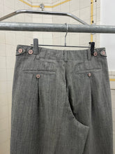 Load image into Gallery viewer, 1980s Issey Miyake Hemp Blend Waist Cinch Trousers with Gurkha Closure - Size L
