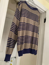 Load image into Gallery viewer, 1990s Armani Wavy Navy Cotton Jumper - Size XL