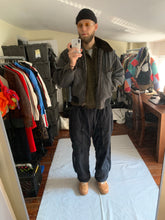 Load image into Gallery viewer, 1990s Armani Washed B-15 Bomber Jacket with Removable Fur Collar and Articulated Shoulder Gusset - Size XL