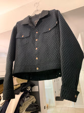 Load image into Gallery viewer, 1990s Dexter Wong Textured Synthetic Cropped Trucker Jacket - Size L