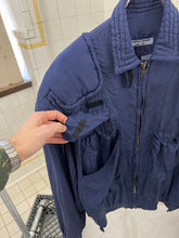 Load image into Gallery viewer, aw1986 Katharine Hamnett Silk Navy Cargo Bomber - Size OS