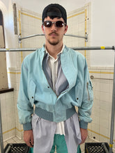 Load image into Gallery viewer, 1980s Armani Baby Blue Light Cotton Cropped Bomber with Tonal Piping - Size L