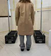 Load image into Gallery viewer, 2000s Mandarina Duck Contemporary Long Leather Padded Jacket with Faux Fur Collar - Size S