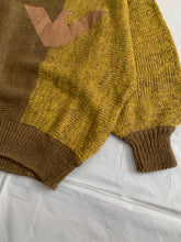 Load image into Gallery viewer, 1980s Armani Batwing Two Tone Mohair Sweater with Brown Leather Eagle Patch - Size M