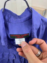 Load image into Gallery viewer, 1980s Katharine Hamnett Purple Silk Cargo Shirt - Size L