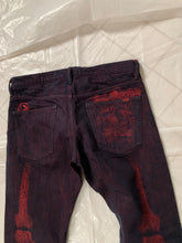 Load image into Gallery viewer, ss2008 Issey Miyake APOC Red Skeleton Leg Bone Pants - Size L