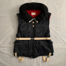 Load image into Gallery viewer, 1990s Armani Navy Pillow Neck Bondage Jacket with Removable Sleeves - Size L