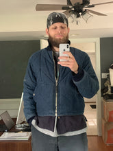 Load image into Gallery viewer, 1990s Armani Cropped Quilted Denim Bomber Jacket - Size L