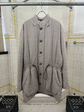 Load image into Gallery viewer, 1980s Marithe Francois Girbaud Long Padded Silk Coat with Waist Drawstrings - Size L