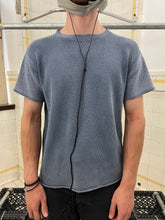 Load image into Gallery viewer, 2000s Mandarina Duck Blue Knit Tee with Jersey Sleeves - Size M