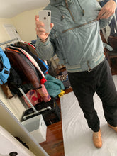 Load image into Gallery viewer, 1990s Armani Faded Olive Hooded Bomber with Modular Kangaroo Pouch - Size L