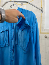 Load image into Gallery viewer, 1980s Katharine Hamnett Blue Silk Cargo Shirt - Size M
