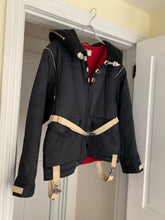 Load image into Gallery viewer, 1990s Armani Navy Pillow Neck Bondage Jacket with Removable Sleeves - Size L