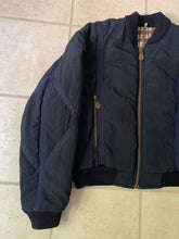 Load image into Gallery viewer, 1990s Armani Textured Nylon Bomber with Blue Contrast Seam Detail - Size XL